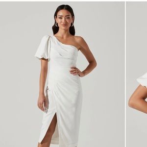 ASTR Joelle One Shoulder White Dress